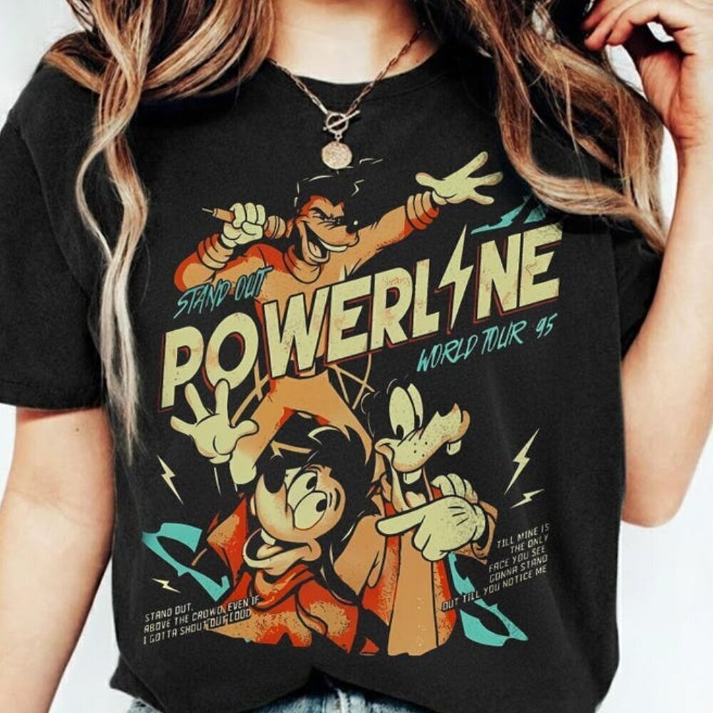 Disney A Goofy Movie Powerline Stand Out World Tour T- Shirt 152